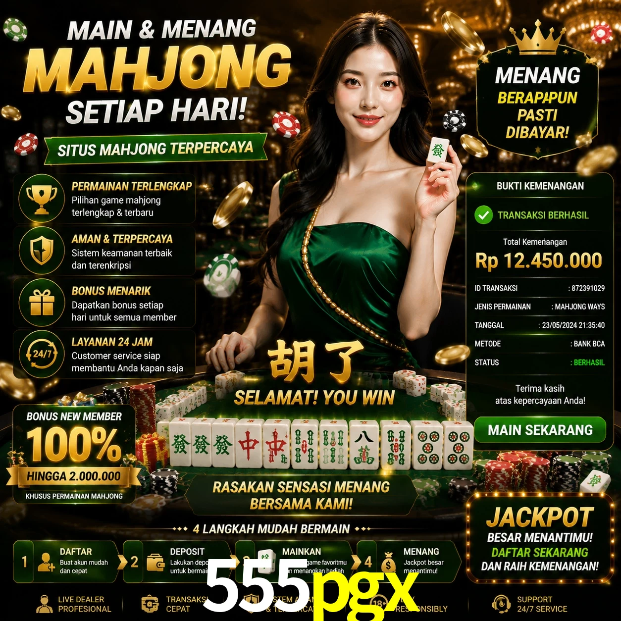 Ganhar e sacar na 555pgx